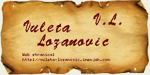 Vuleta Lozanović vizit kartica